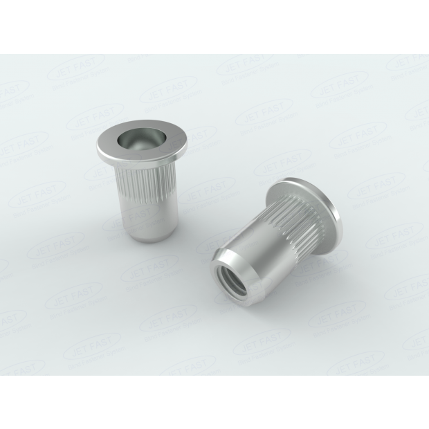 Round metal rivet nut